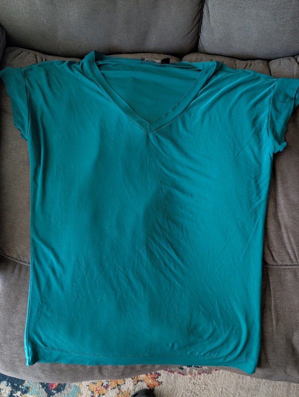 The Limited Teal V-Neck Short Sleeve Top